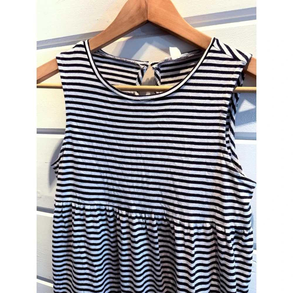 J. Crew crewcuts girls tiered casual sleeveless maxi dress, XL, navy & white